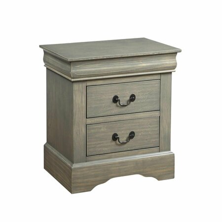 KD ESTANTERIA Wooden Nightstand, Antique Gray KD2467666